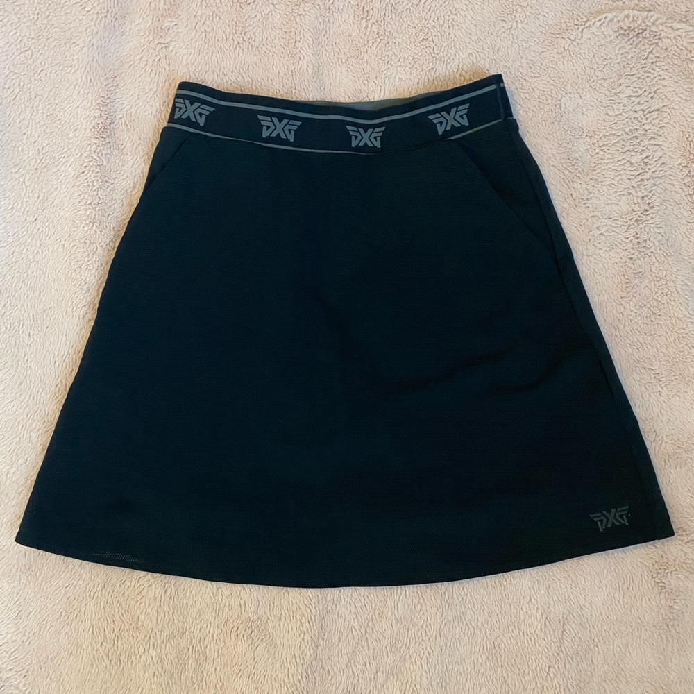 PXG Black Athletic Skort with Gray Logo Waistband